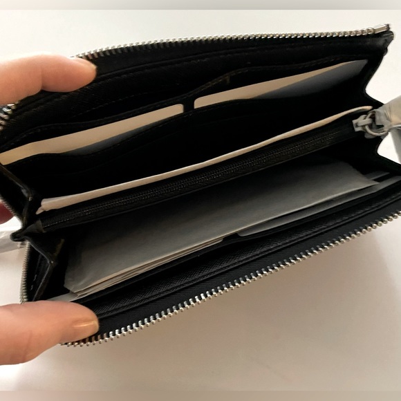 NWT Coach Peyton Dream C Slim Zip Wallet SL/black white/black F50526 - Picture 5 of 8